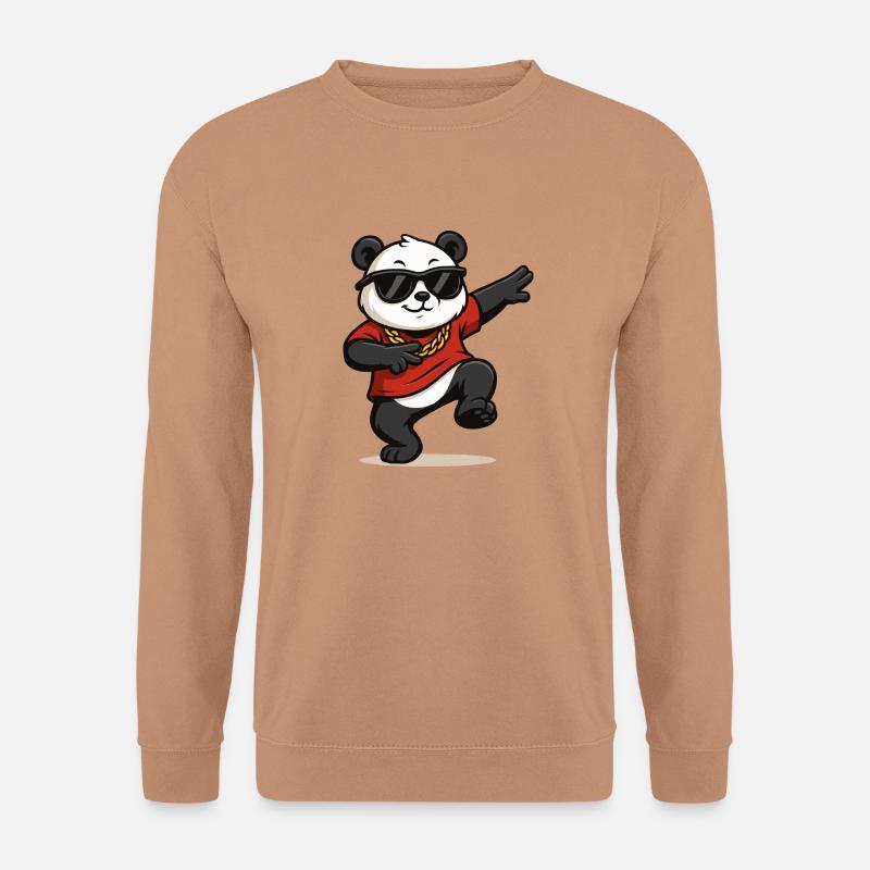 panda comic dance - Unisex Pullover - Mocca