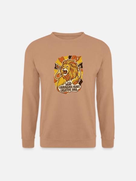 Sternzeichen Löwe Inschrift retro l70 Astrologie - Unisex Pullover - Mocca