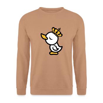 eitel koenig koenigin prinzessin chick krone arrog - Unisex Pullover - Mocca - Vorne - Alina (178cm) & Michal (187cm)