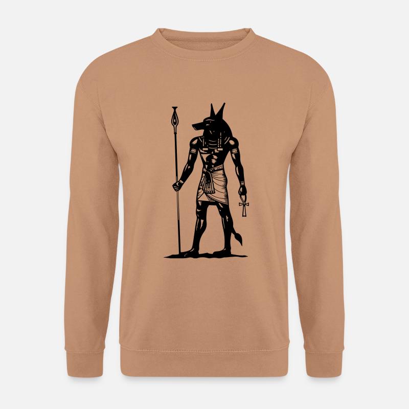 Anubis Guardian Silhouette - Unisex Pullover - Mocca
