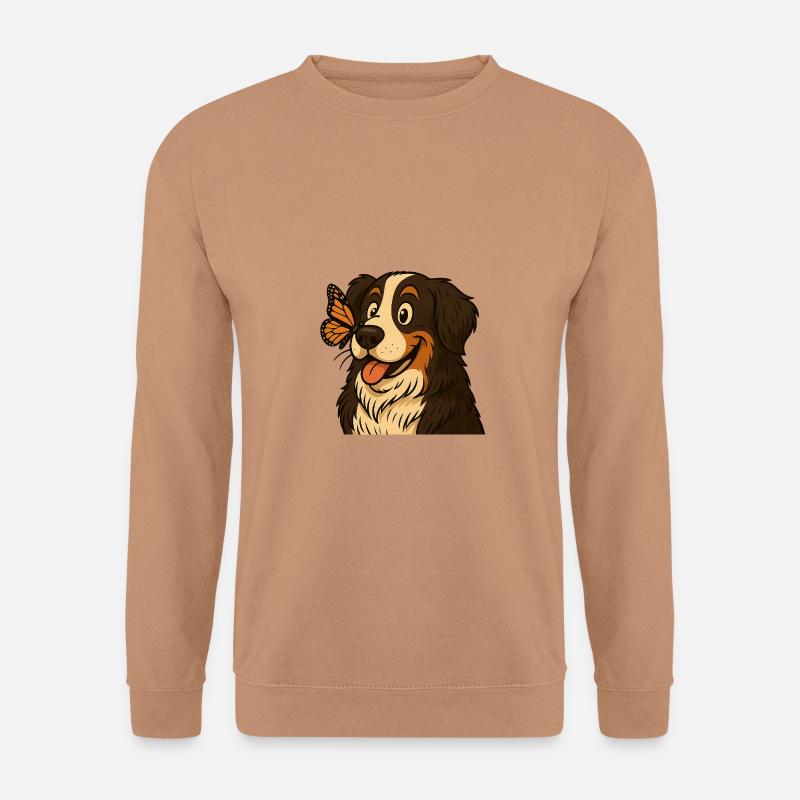Berner mit Schmetterling - Unisex Pullover - Mocca