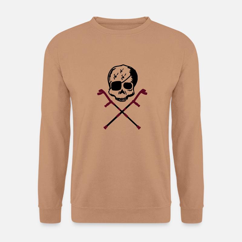 krücken totenkopf - Unisex Pullover - Mocca