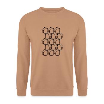 Many Mice Pattern Rows Party Cute Gang Team - Unisex Sweatshirt - mocha - Front - Alina (178cm) & Michal (187cm)