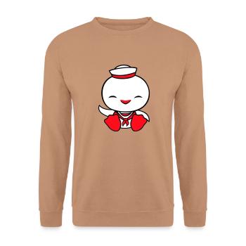 Canard marin marin marin chapeau de marin ondulant joyeusement - Sweat-shirt Unisexe - moka - Devant - Alina (178cm) & Michal (187cm)