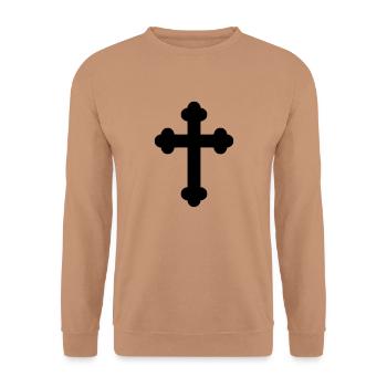 Kreuz - Unisex Pullover - Mocca - Vorne - Alina (178cm) & Michal (187cm)