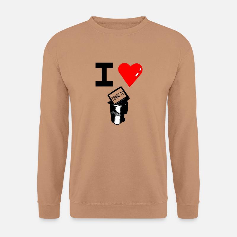 I HEART TRASH TV by RichArt - Unisex Pullover - Mocca