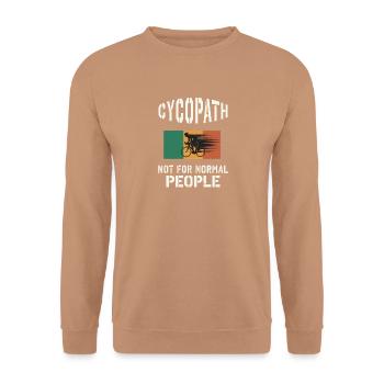 Cyclopath – Bike  Not for Normal People  - Unisex Pullover - Mocca - Vorne - Alina (178cm) & Michal (187cm)