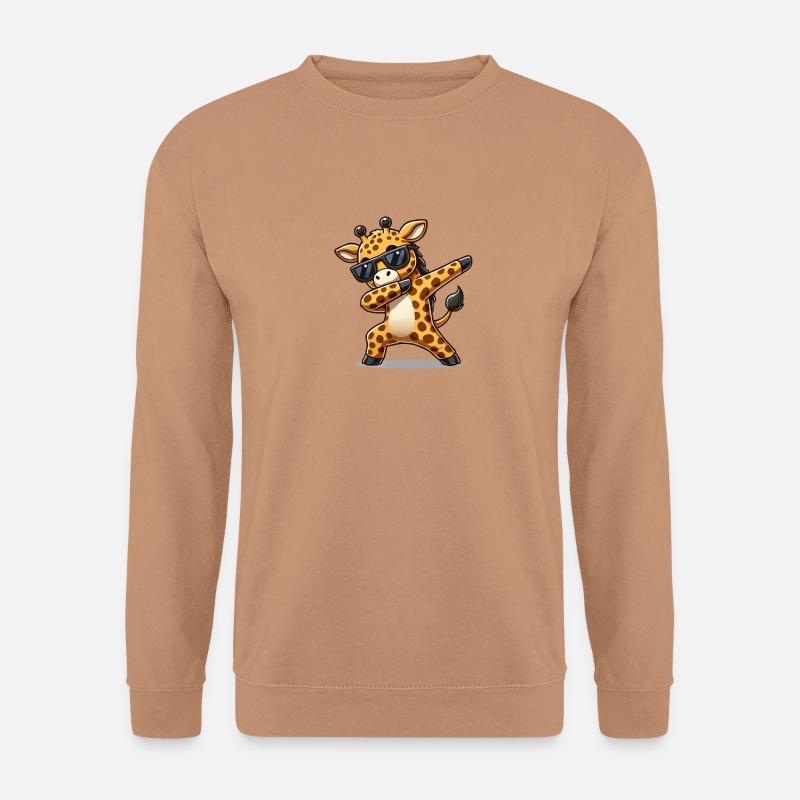 giraffe comic dabbing - Unisex Pullover - Mocca