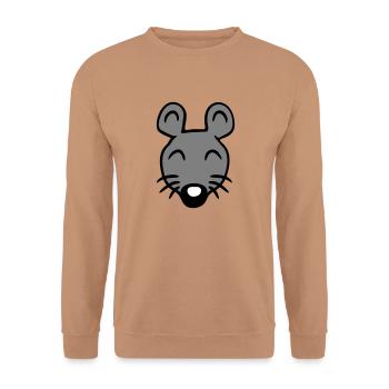 Mouse Mouse Cute Little Rat Rodent Friendly - Unisex Sweatshirt - mocha - Front - Alina (178cm) & Michal (187cm)