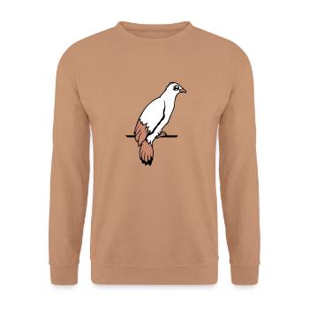 Bird Raven Dove Sitting Cable Hawk Eagle Birdie - Unisex Sweatshirt - mocha - Front - Alina (178cm) & Michal (187cm)