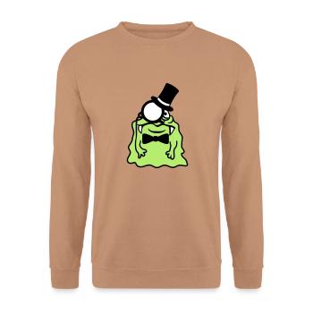 Sir gentlemen cylinder monocle rich glibber - Unisex Sweatshirt - mocha - Front - Alina (178cm) & Michal (187cm)