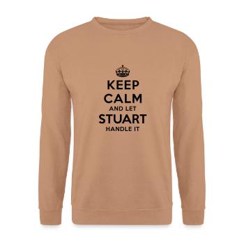keep calm and let stuart handle it - Unisex Sweatshirt - mocha - Front - Alina (178cm) & Michal (187cm)