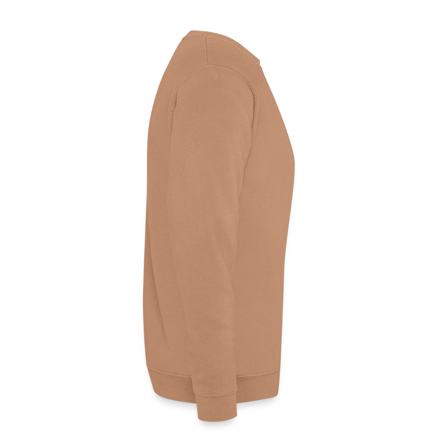 Hollow Peak badge on a unisex sweatshirt, mocha, right