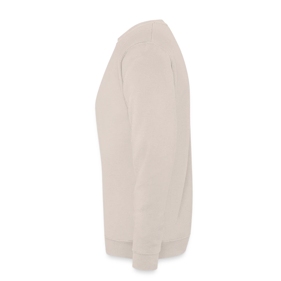 Hollow Peak badge on a unisex sweatshirt, sand, left