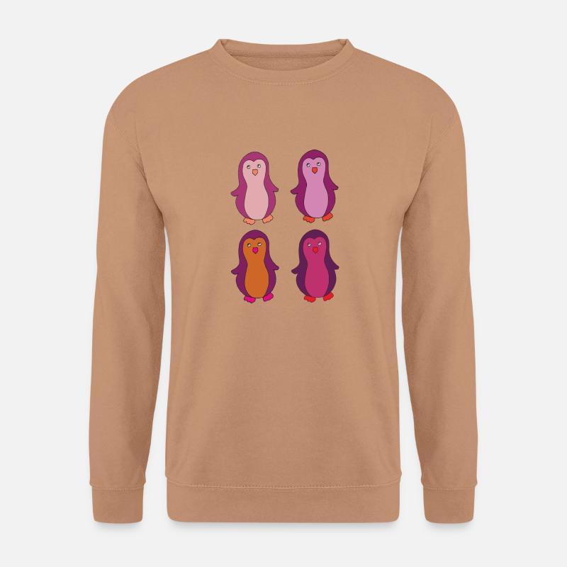 pinguin 4fach bunt - Unisex Pullover - Mocca