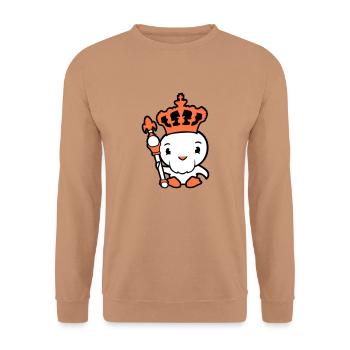 Bird King Crown Ruler Beard Old Kingdom - Unisex Sweatshirt - mocha - Front - Alina (178cm) & Michal (187cm)