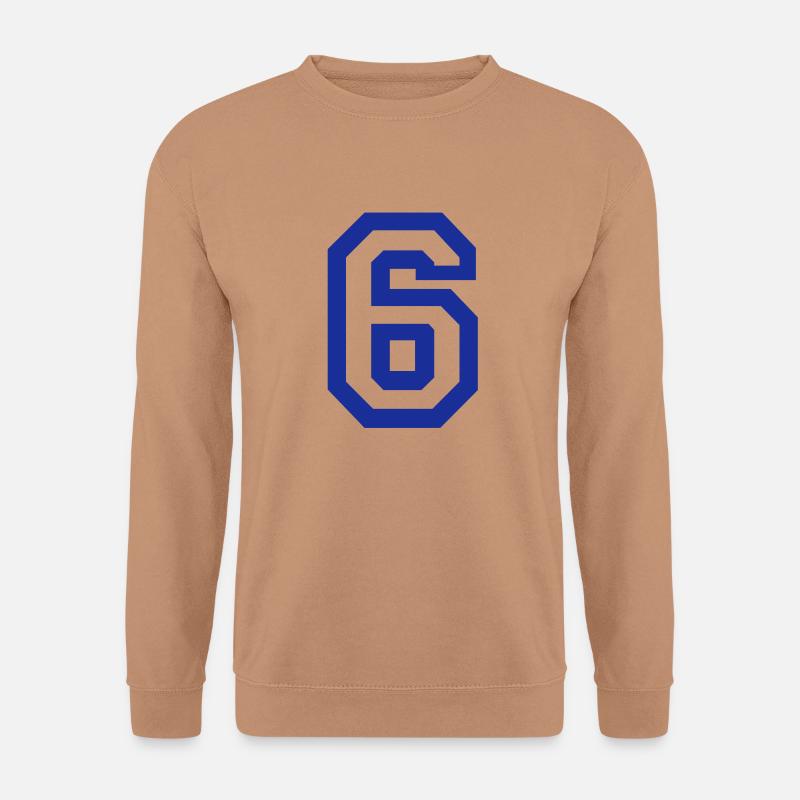 6 - Nummer - Unisex Pullover - Mocca