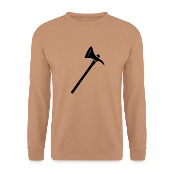 Black Ax Hulkfälleraxt Lumberjack Wood Pickaxe Pic - Unisex Sweatshirt - mocha - Front - Alina (178cm) & Michal (187cm)