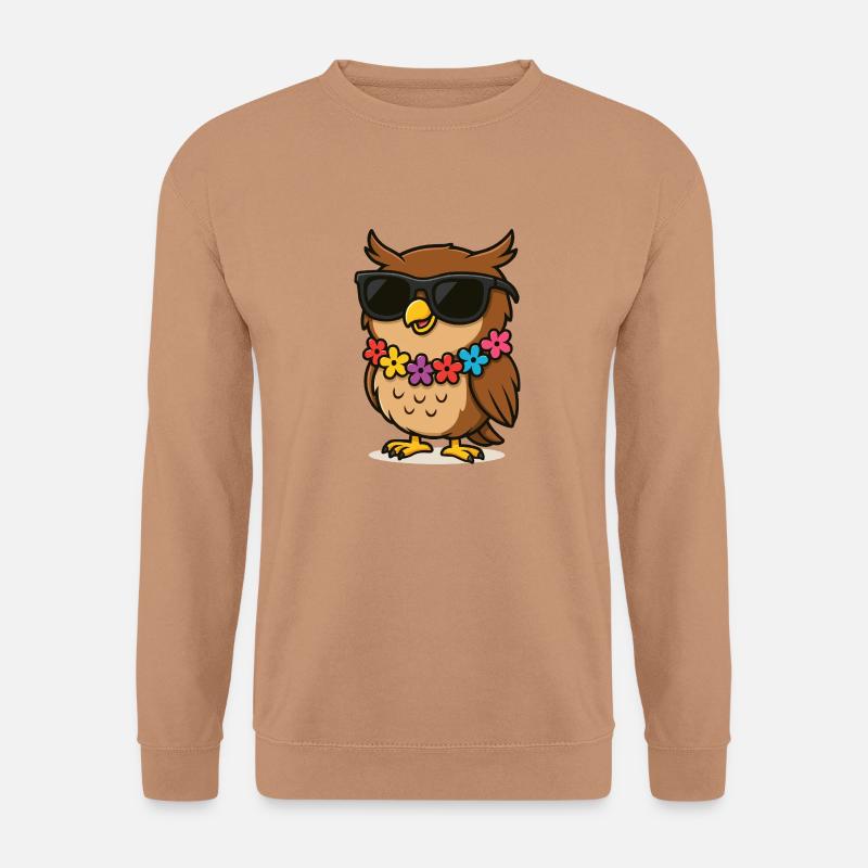 eule blumenkette - Unisex Pullover - Mocca