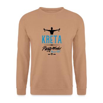 kreta party modus design - Unisex Pullover - Mocca - Vorne - Alina (178cm) & Michal (187cm)