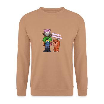 Jäger Club der Verpeilten - Unisex Pullover - Mocca - Vorne - Alina (178cm) & Michal (187cm)