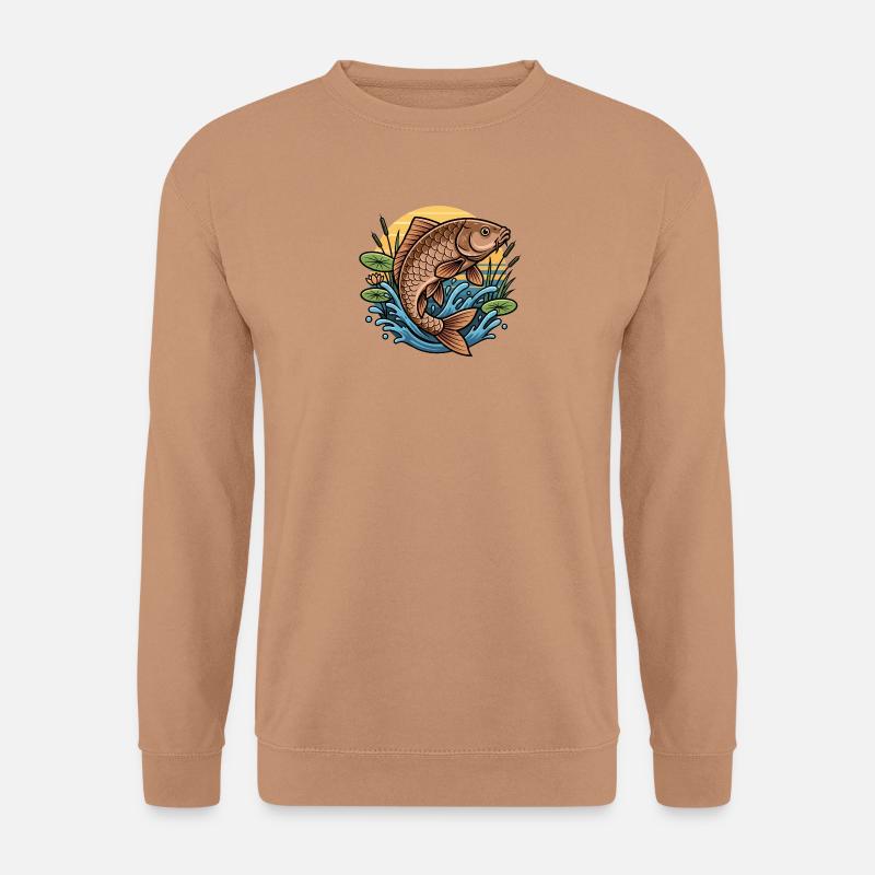Karpfen Angeln Fischen - Unisex Pullover - Mocca