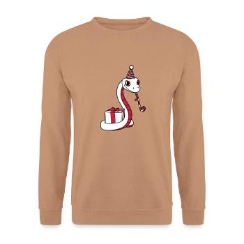 fête d'anniversaire fête cadeau serpent visage - Sweat-shirt Unisexe - moka - Devant - Alina (178cm) & Michal (187cm)