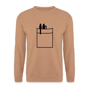 tasche_stifte__f1 - Unisex Pullover - Mocca - Vorne - Alina (178cm) & Michal (187cm)