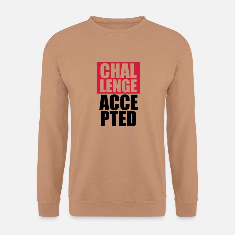 Cool Challenge Accepted Text Design - Unisex Pullover - Mocca
