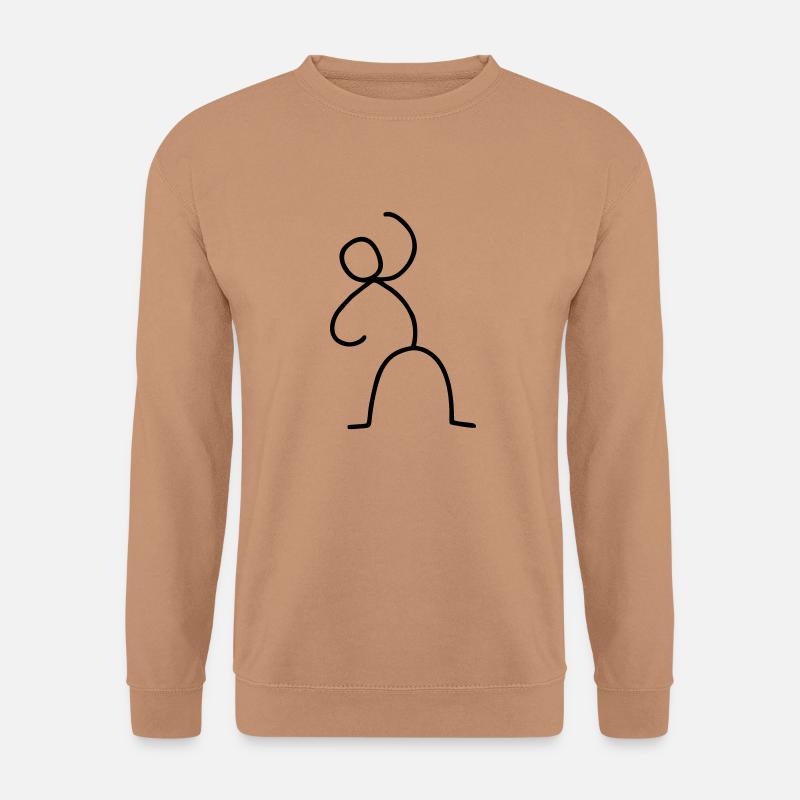 Strichmännchen in Aktion - Unisex Pullover - Mocca