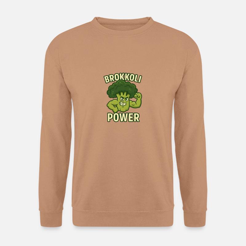 Brokkoli Power – Gemüse mit Muckis - Unisex Pullover - Mocca