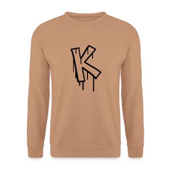 Timbre de graffiti lettre K - Sweat-shirt Unisexe - moka - Devant - Alina (178cm) & Michal (187cm)