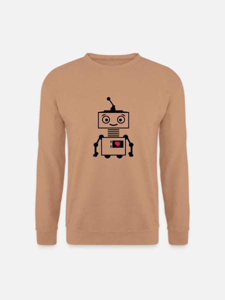 roboter_herz_2 - Unisex Pullover - Mocca