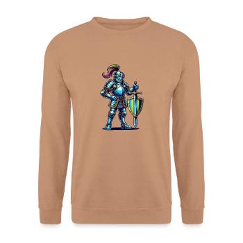 ritter comic - Unisex Pullover - Mocca - Vorne - Alina (178cm) & Michal (187cm)