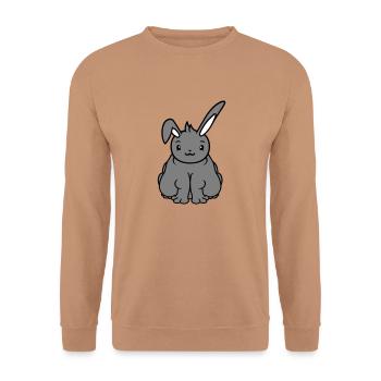 Fat Bunny Sitting Overweight Fat Hungry Funny - Unisex Sweatshirt - mocha - Front - Alina (178cm) & Michal (187cm)