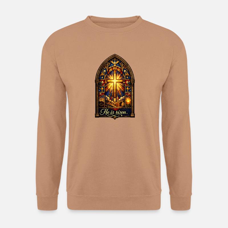 He is Risen Ostern Jesus - Unisex Pullover - Mocca