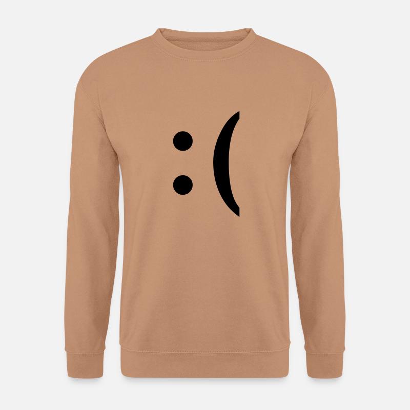 :( smiley traurig - Unisex Pullover - Mocca
