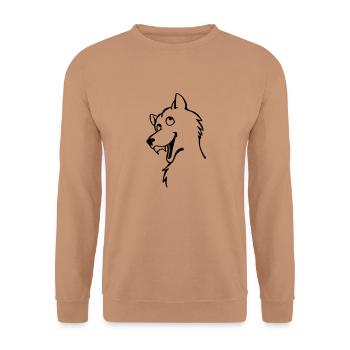 Wolf - Unisex Sweatshirt - mocha - Front - Alina (178cm) & Michal (187cm)