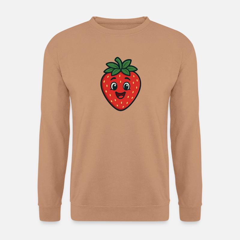 Glückliche Erdbeere - Unisex Pullover - Mocca