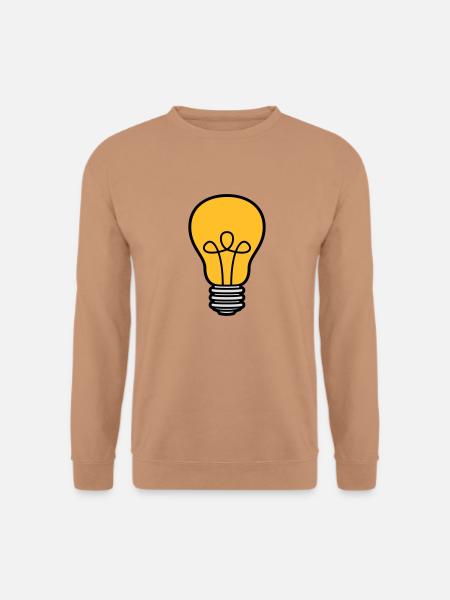 ampoule lumière électricité idée pensée intelligente loes - Sweat-shirt Unisexe - moka