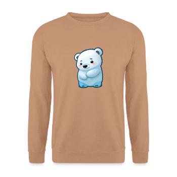 Totally cute polar bear - Unisex Sweatshirt - mocha - Front - Alina (178cm) & Michal (187cm)