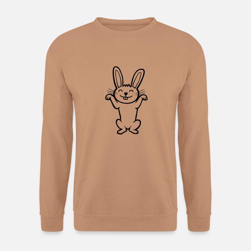 Stehendes glückliches Häschen - Unisex Pullover - Mocca
