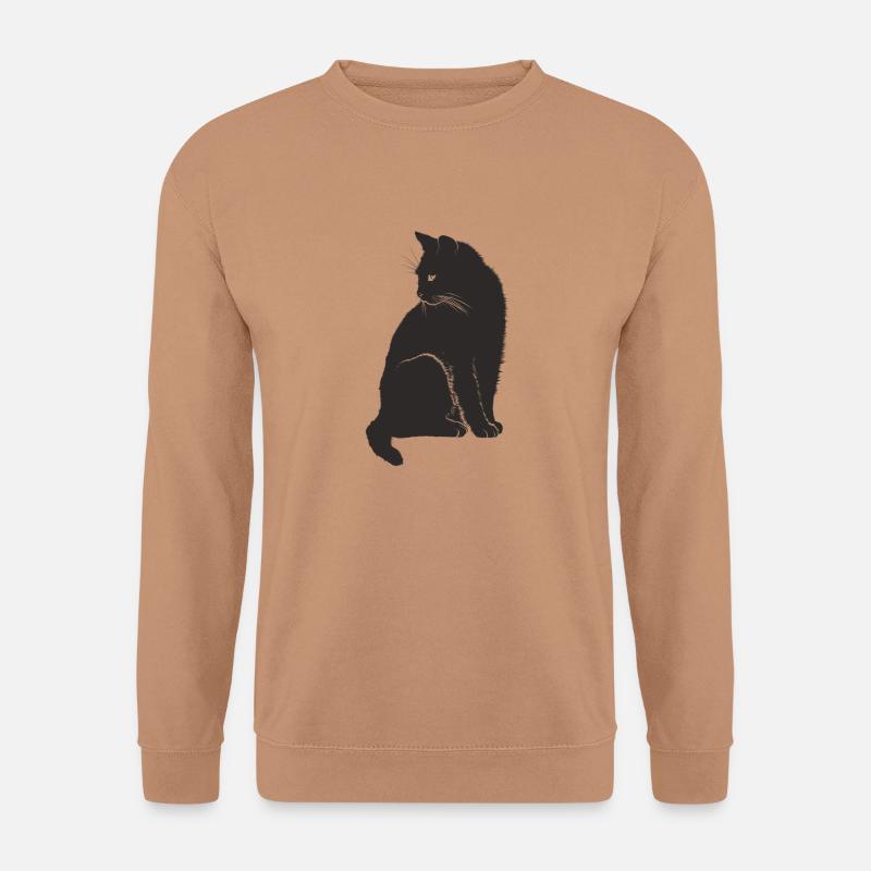 Katze schwarz - Unisex Pullover - Mocca