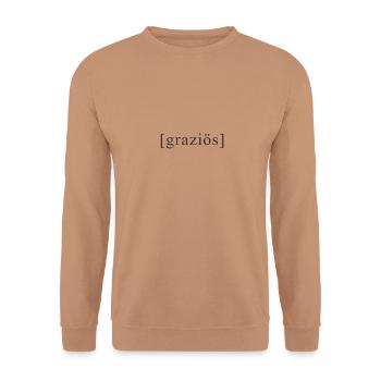 Graziös, grau - Unisex Pullover - Mocca - Vorne - Alina (178cm) & Michal (187cm)