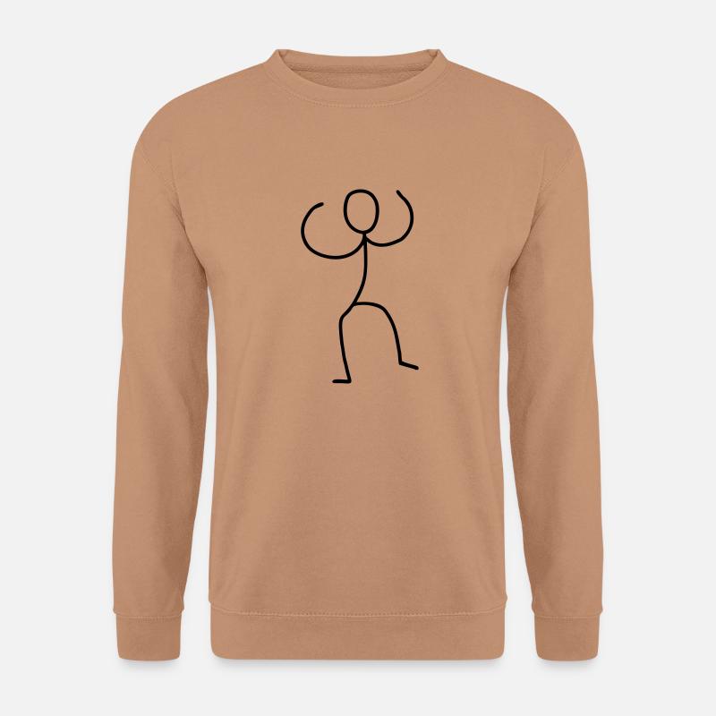 Strichmännchen beim Tanzen 2 - Unisex Pullover - Mocca