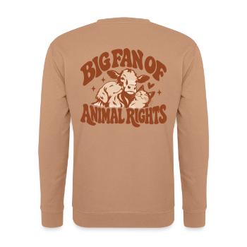 Big Fan Of Animal Rights - Unisex Pullover - Mocca - Hinten - Michal (187cm)