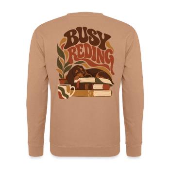 Busy Reading Dachshund - Unisex Pullover - Mocca - Hinten - Michal (187cm)