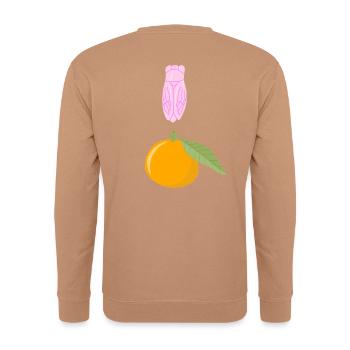 Pink cicada and Clementine - Unisex Sweatshirt - mocha - Back - Michal (187cm)
