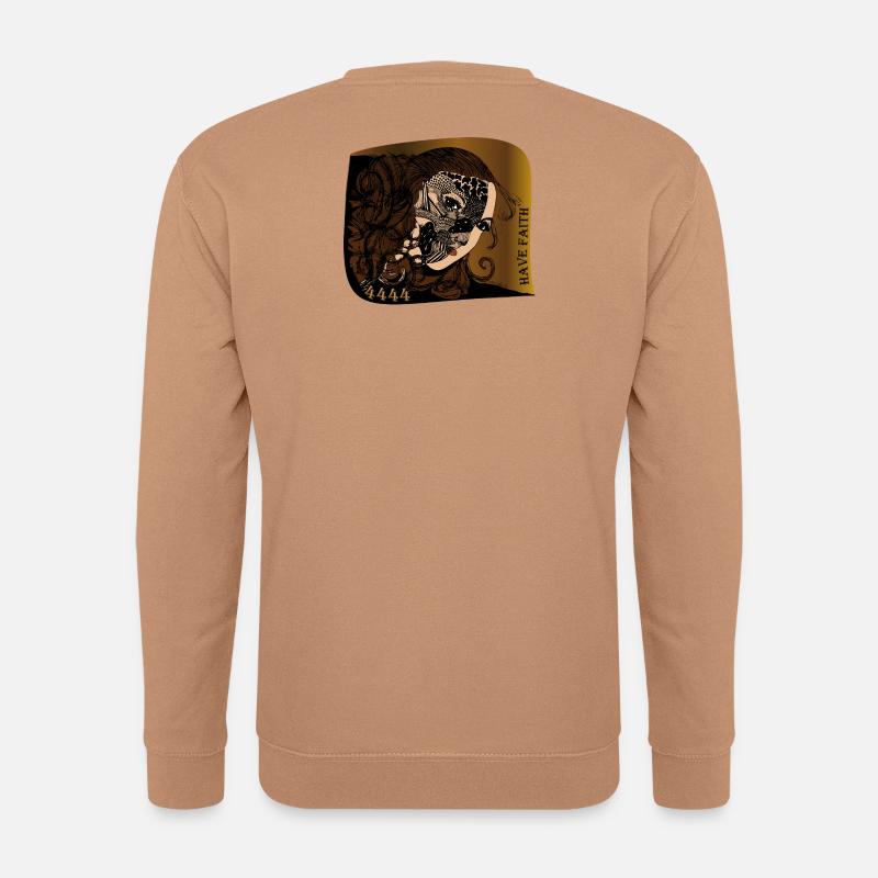 Maske des Glaubens Zentangle - Unisex Pullover - Mocca