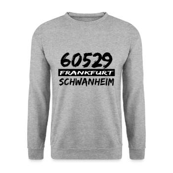 60529 Frankfurt Schwanheim - Unisex Pullover - Weißgrau meliert - Vorne - Alina (178cm) & Michal (187cm)